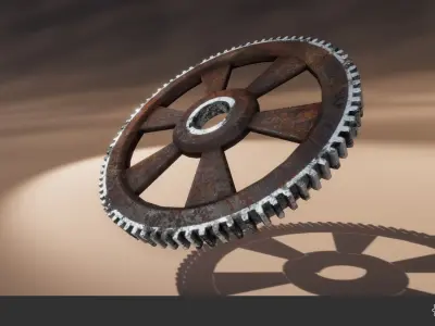 Gear Set Low-poly 3D model