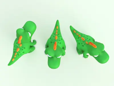 Cartoon Dinosaur Cute Low-poly 3D model