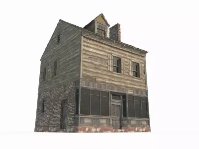 18th century urban residential shops 3D model