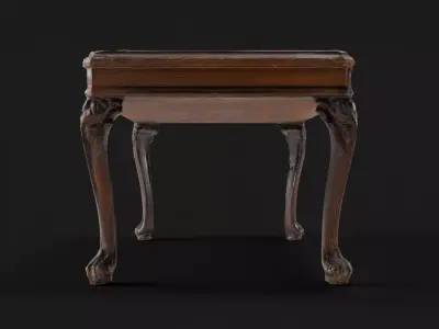 Antique Wooden Coffee Table 3D model