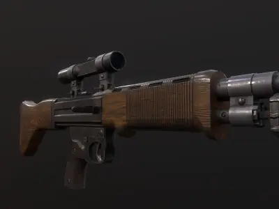 FG-42 German Rifle PBR  Low-poly 3D model