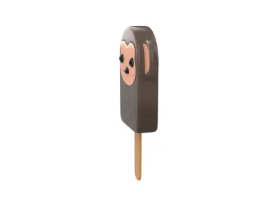 Cartoon Monkey Ice Cream Cute Low-poly 3D model
