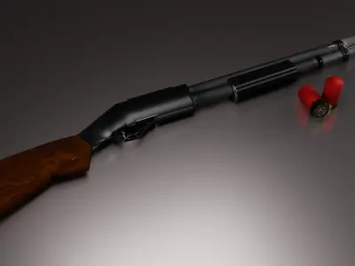 3d model shotgun Low-poly 3D model