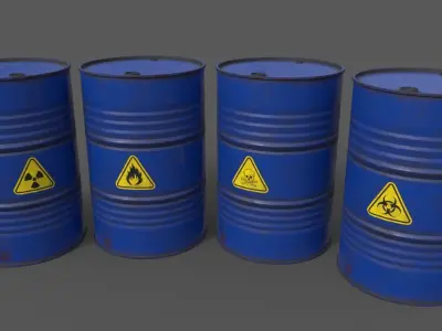 PBR Oil Drum Barrel A Low-poly 3D model