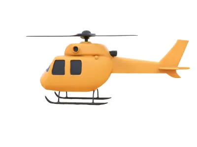 Cartoon Helicopter v001 3D model
