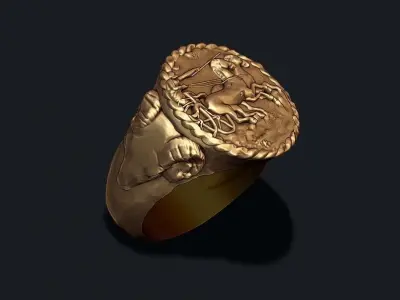 old coin ring v2 3D print model