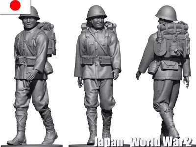 Japan soldier  ww2 3D print model