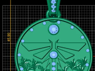 DRAGONFLY INSECT COIN PENDANT 3D PRINTABLE MODEL 3D print model