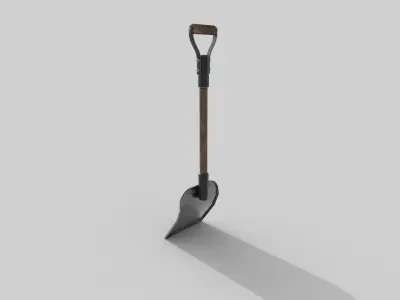 Shovel Low-poly 3D model 13