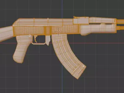 Ak47 hight poly model 3D model