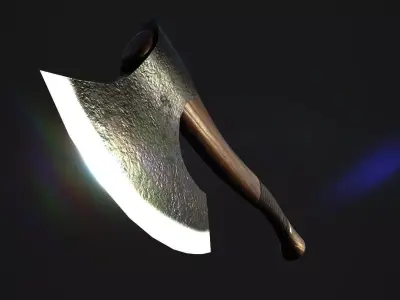 Carving axe Low-poly 3D model