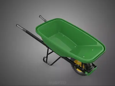 SINGLE WHEEL BARROW HEAVY WHEELBARROW CART TROLLEY WAGON TRAY KG 3D model
