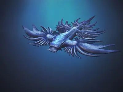 Sea Blue Dragon - Game Ready Low-poly 3D model Low-poly 3D model