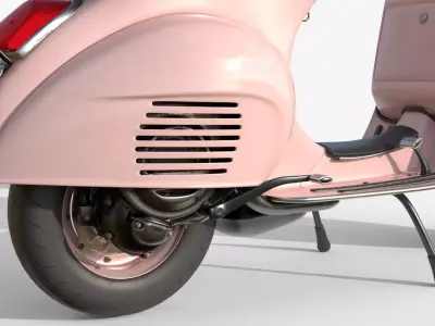 Pink Vintage Scooter - Pastel Classic 3D model