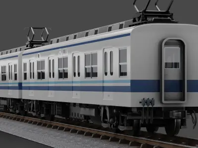 Tobu Railway Series 8000 Low-poly 3D model