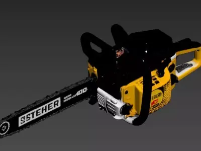 Professional Gasoline Chainsaw 3D model