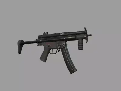 Game ready MP5 submachine gun Free low-poly 3D model
