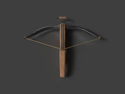 medieval arbalest Low-poly 3D model