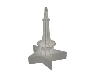 Optimized 3D Model of Minar-e-Pakistan - Game-Ready Asset Low-poly 3D model