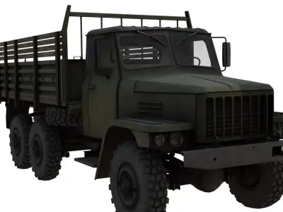 Battle Military Truck 3D Model Low-poly 3D model