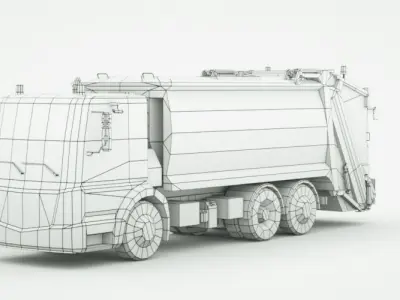 Generic garbage truck Low-poly 3D model by be-fastman