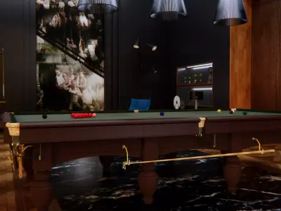 billiard room interior 3D model
