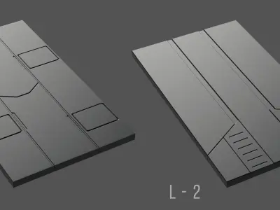 Sci-Fi-Panels-Pack 6 free scifi panels pack Free 3D model