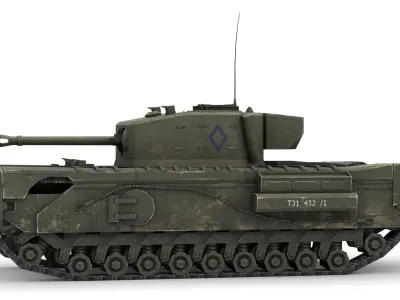 Churchill Mk VII - WWII British Infantry Tank 3D Model Low-poly 3D model