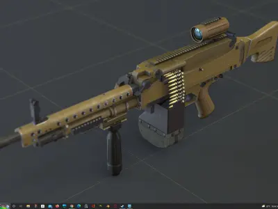 Heckler Koch MG5 Low-poly 3D model