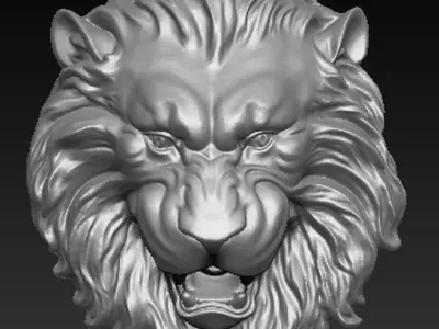 Lion Relief 2   3D model 3D print model