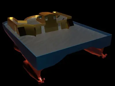 Sea Cutter Concept low poly Mat Free low-poly 3D model