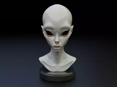 Xenomorph Alien Bust - Biomechanical Sci-Fi Monster 3D print model