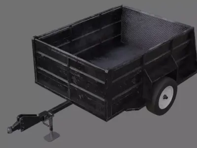 Utility Trailer 1B Low-poly 3D model