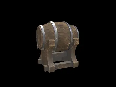 Ale Cask Low-poly 3D model