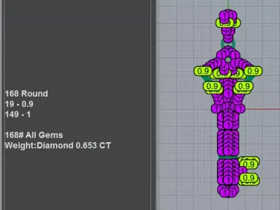 Ultimate Gothic Crown Diamond Key Pendant Necklace Iced Out 3D print model