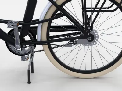 Electric City Bicycle Black 3D model
