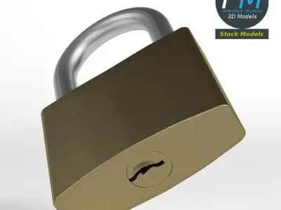 Openable padlock 3D model