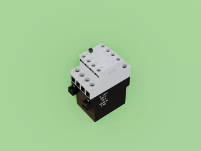 Contactor 3D model electrical switch Low-poly 3D model