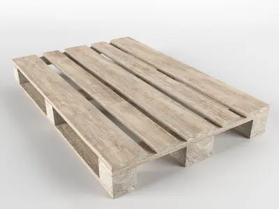 Pallet 3D model stack of wooden pallets Low-poly 3D model