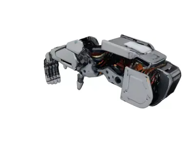 Cybernetic Arm Exposed Wiring 3D model