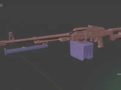 PKM Machine Gun 3D model get