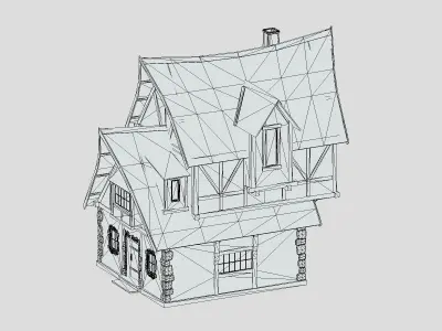 Medieval Building 07 Low Poly PBR Realistic Low-poly 3D model