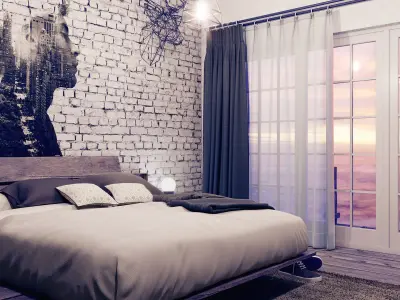 Industrial Bedroom 3D model purchase