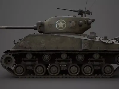 sherman M4 Low-poly 3D model