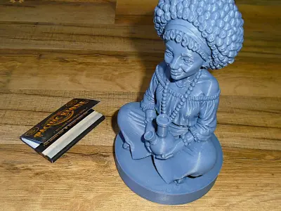 Free Spirit Hippie Girl Herb Grinder-2-Part Magnetic-MellowVerse 3D print model