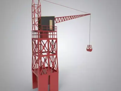 Industrial and port crane Low-poly 3D model purchase