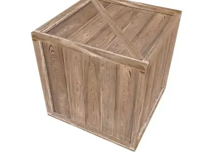 Wood Crate Low Poly Low-poly 3D model