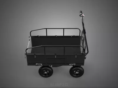 BLACK DARK MOTORIZED BED RAILS DETACHABLE MESH CLOTH POCKET CART 3D model