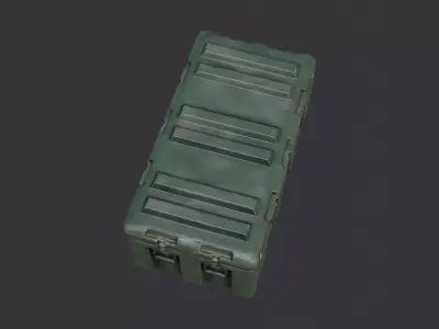 military stackable crate olive drab prop Low-poly 3D model
