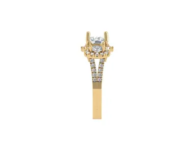 Solitair 3 Stone Ring 3D print model 6